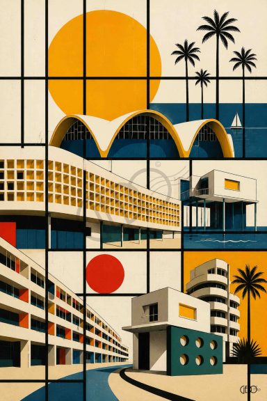 affiche Royan style Bauhaus royan